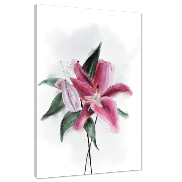 Red Green Flower Floral Canvas Art Prints - 1RP1539M