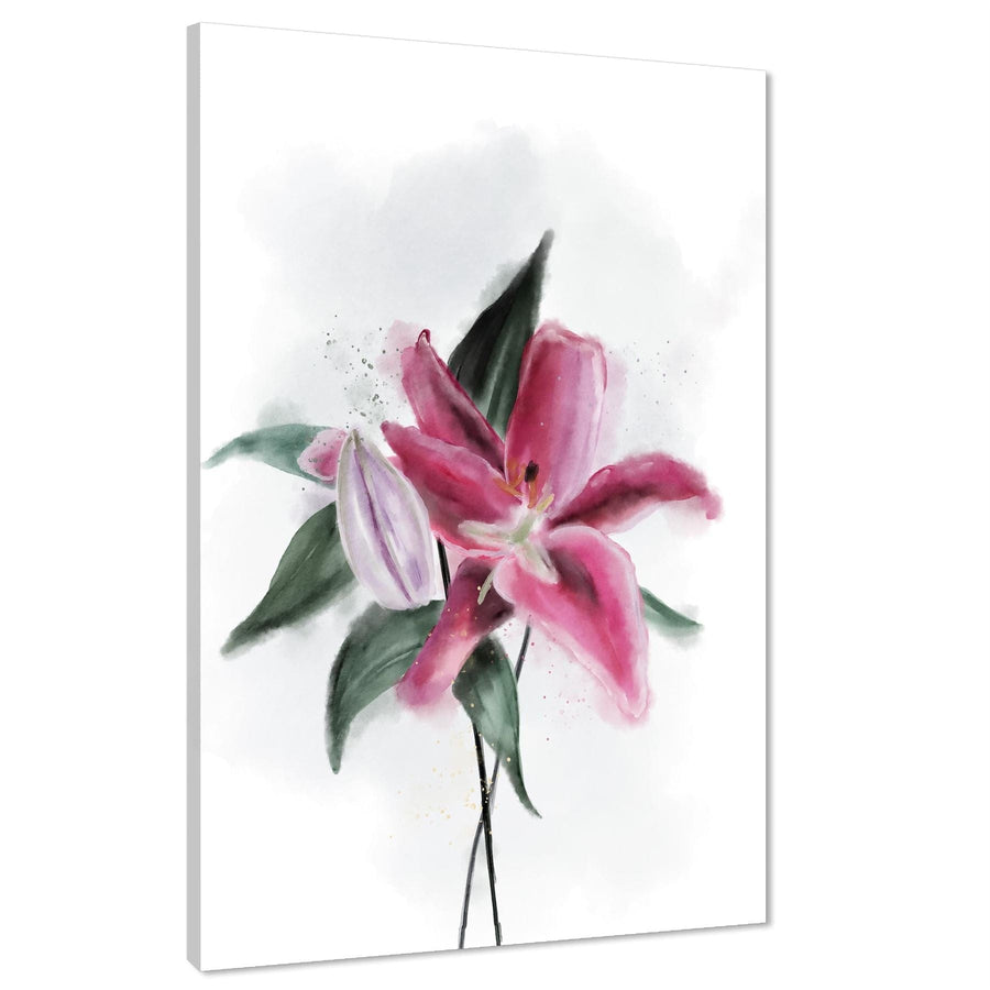 Red Green Flower Floral Canvas Art Prints