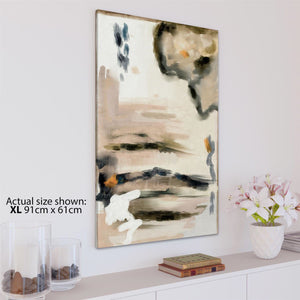 Abstract Blush Pink Black Watercolour Brushstrokes Framed Wall Art Picture