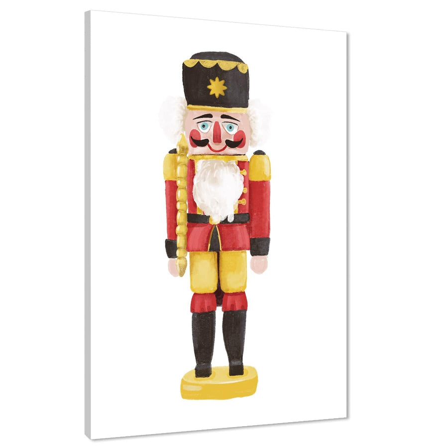 Toy Soldier Childrens - Nursery Canvas Art Pictures Red Yellow