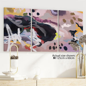 Abstract Multi Coloured Expression Painting Canvas Art Pictures