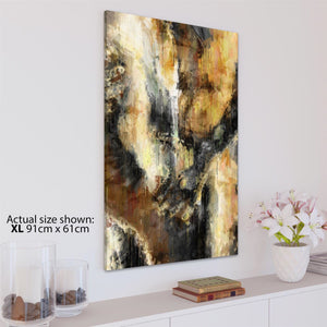 Abstract Brown Black Paint Runs Graphic Canvas Art Pictures