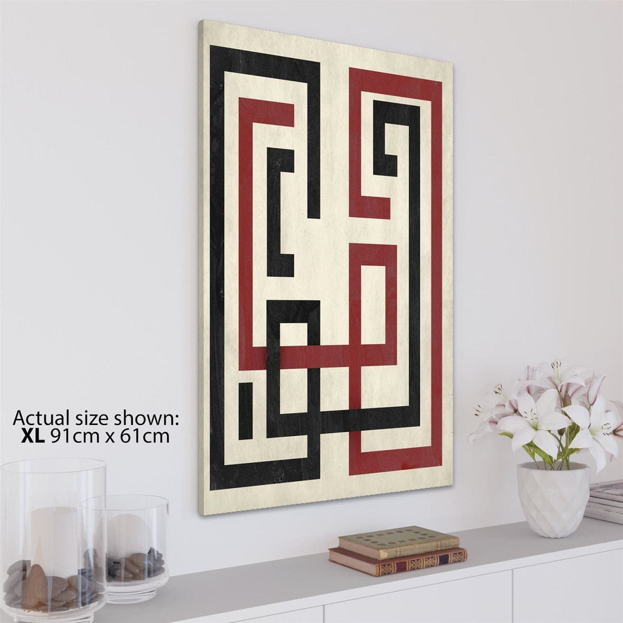 Abstract Red Black & White Graphic Canvas Art Pictures