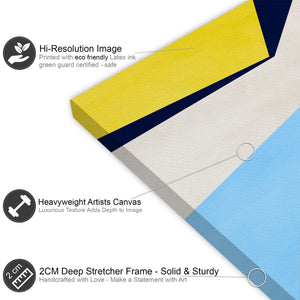 Abstract Blue Yellow Artwork Canvas Art Prints