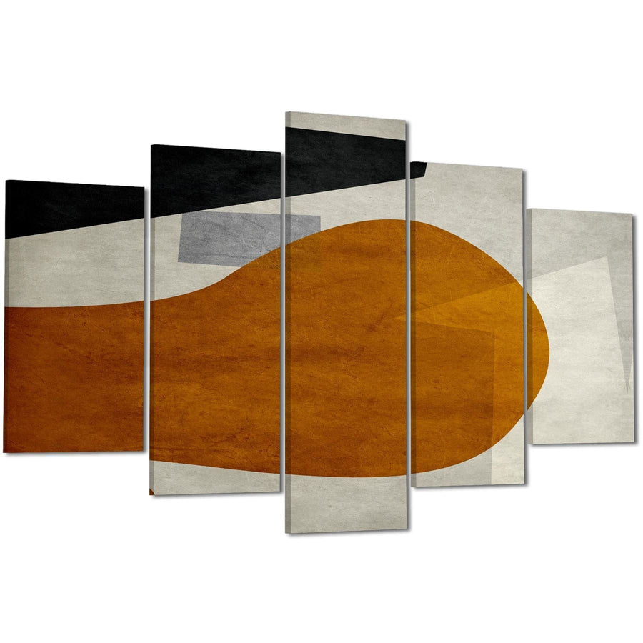 Abstract Burnt Orange Grey Graphic Canvas Art Prints