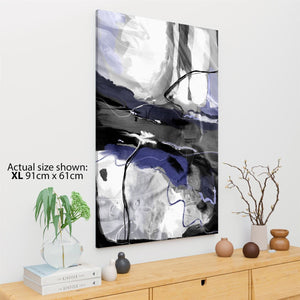 Abstract Blue Grey Artwork Framed Wall Art Picture