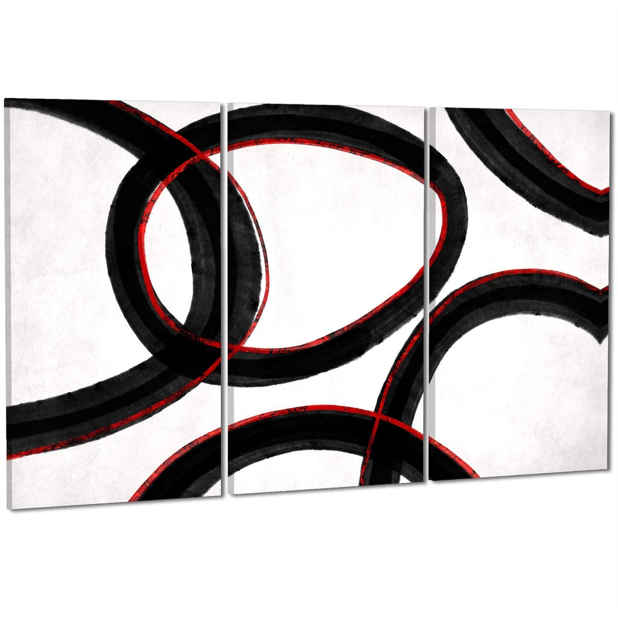 Abstract Black and White Red Illustration Canvas Art Prints