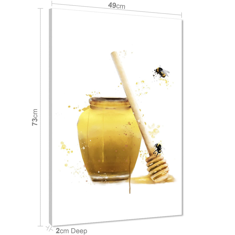 Honey Bee Canvas Art Prints - Yellow Black