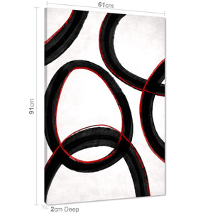 Abstract Black and White Red Illustration Canvas Art Prints