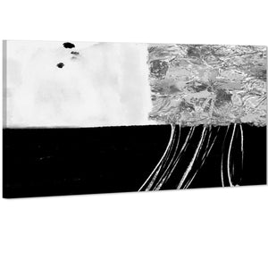 Abstract Black and White Grey Illustration Canvas Art Pictures