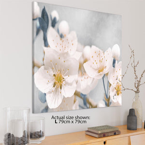 Yellow Blue Flowers Floral Canvas Art Prints