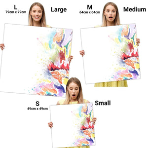 Abstract Multi Coloured Watercolour Brushstrokes Canvas Art Prints