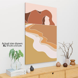 Durdle Door Stone Arch Landscape Canvas Art Pictures Pink Light Brown