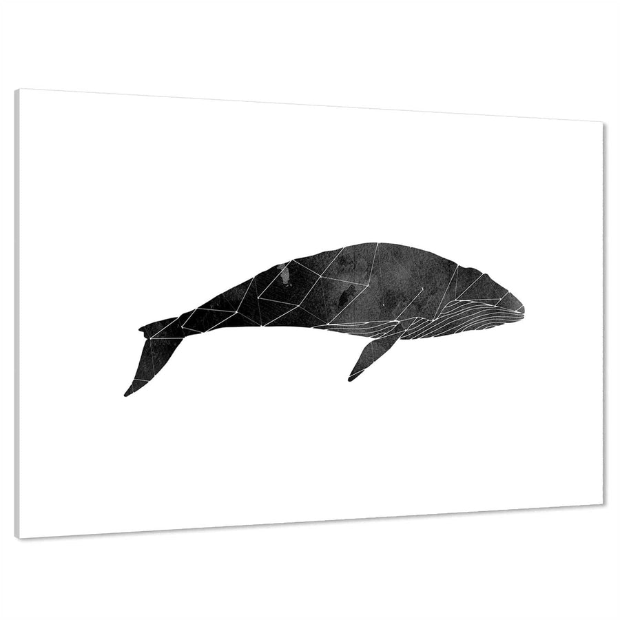Whale Canvas Art Pictures - Black and White