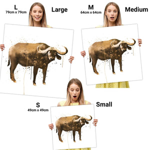 Water Buffalo Canvas Art Pictures - Brown