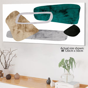Abstract Teal Brown Grey Painting Canvas Art Prints