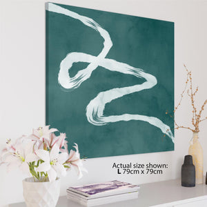 Abstract Teal Illustration Canvas Art Prints