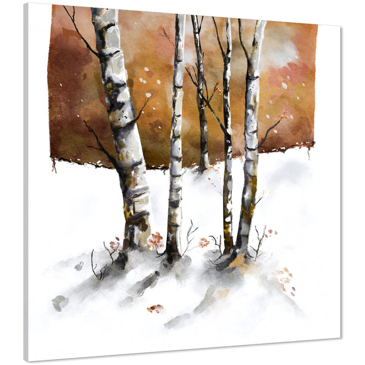 Birch Trees Canvas Art Pictures Brown White - 1s1033S