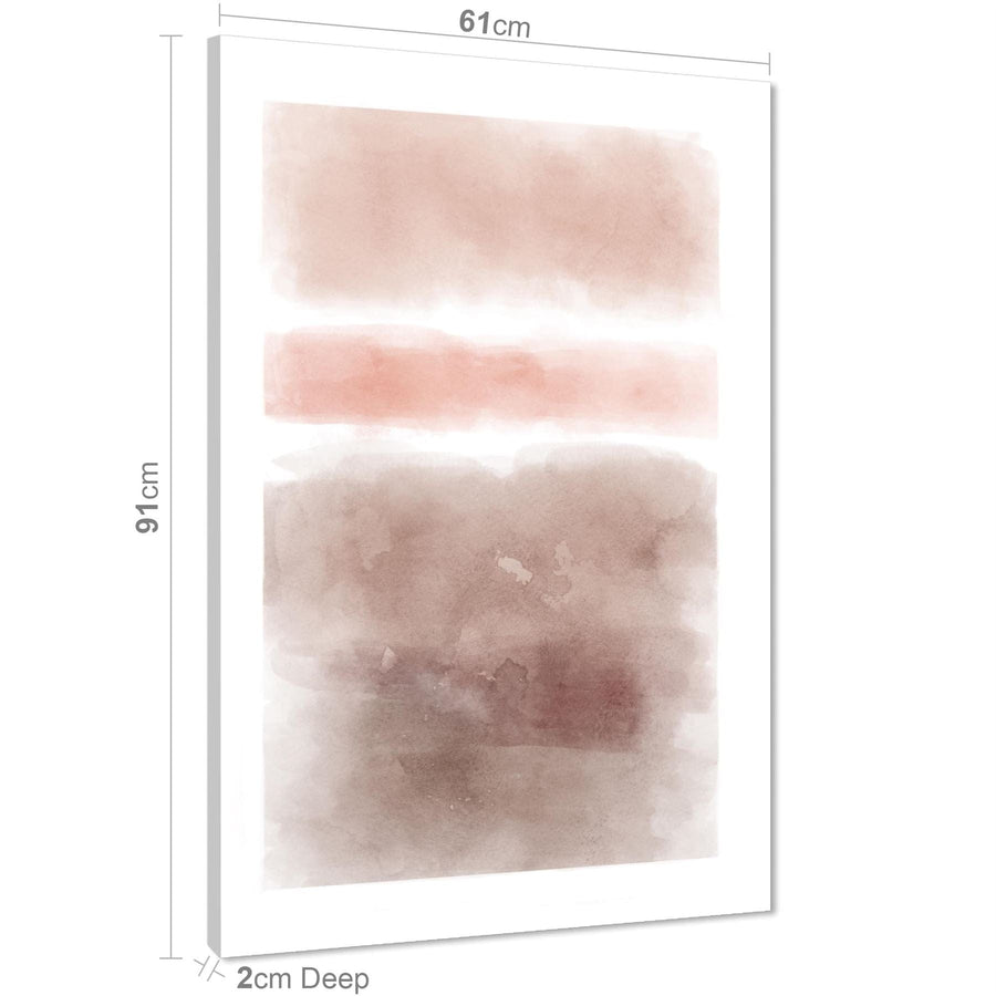 Abstract Grey Blush Pink Painting Canvas Wall Art Print