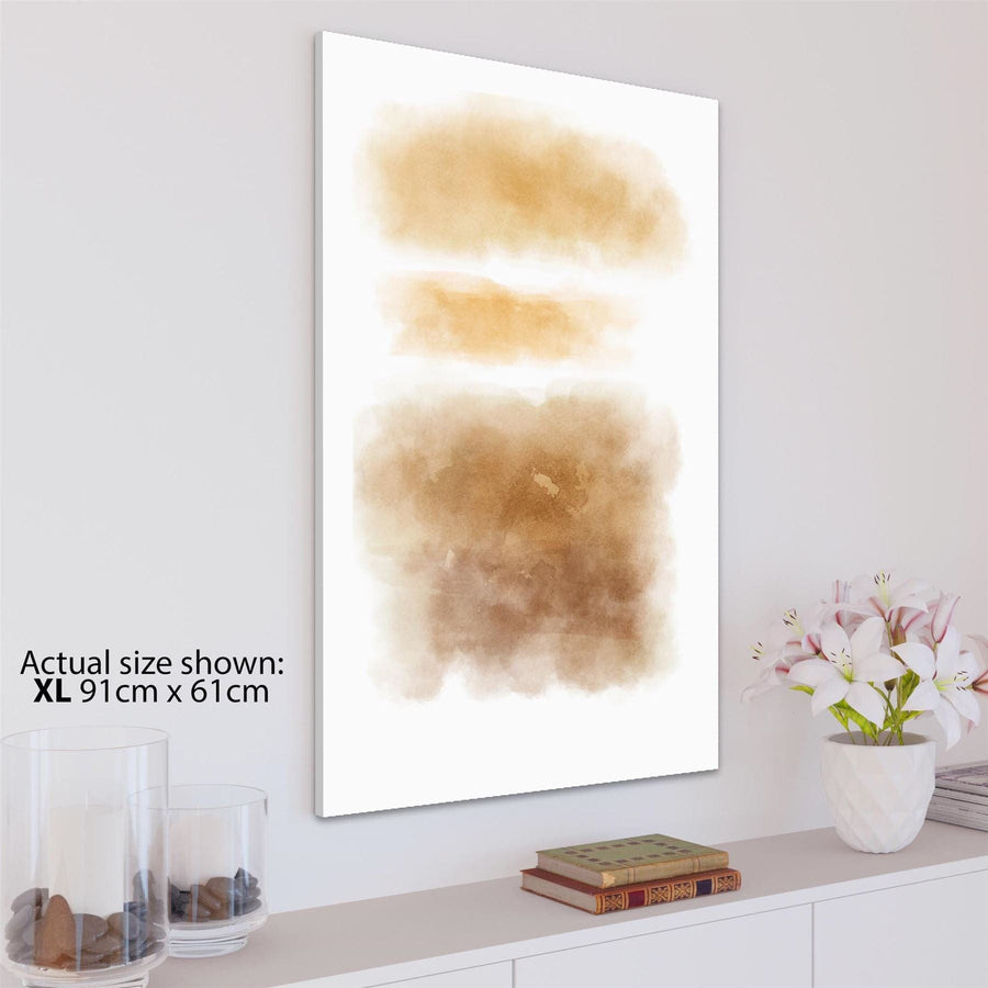 Abstract Brown Brushstrokes Watercolour Canvas Art Prints