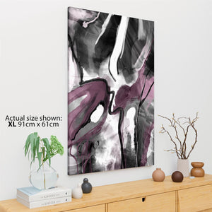 Abstract Plum Grey Watercolour Painting Canvas Wall Art Print