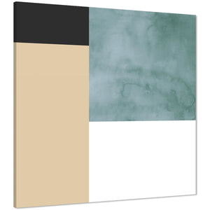 Abstract Teal Natural Painting Canvas Wall Art Print