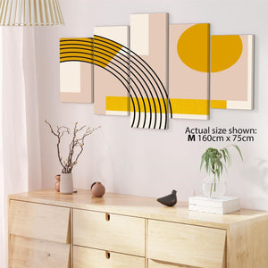 Blush Pink Orange Geometric Design Canvas Wall Art Print