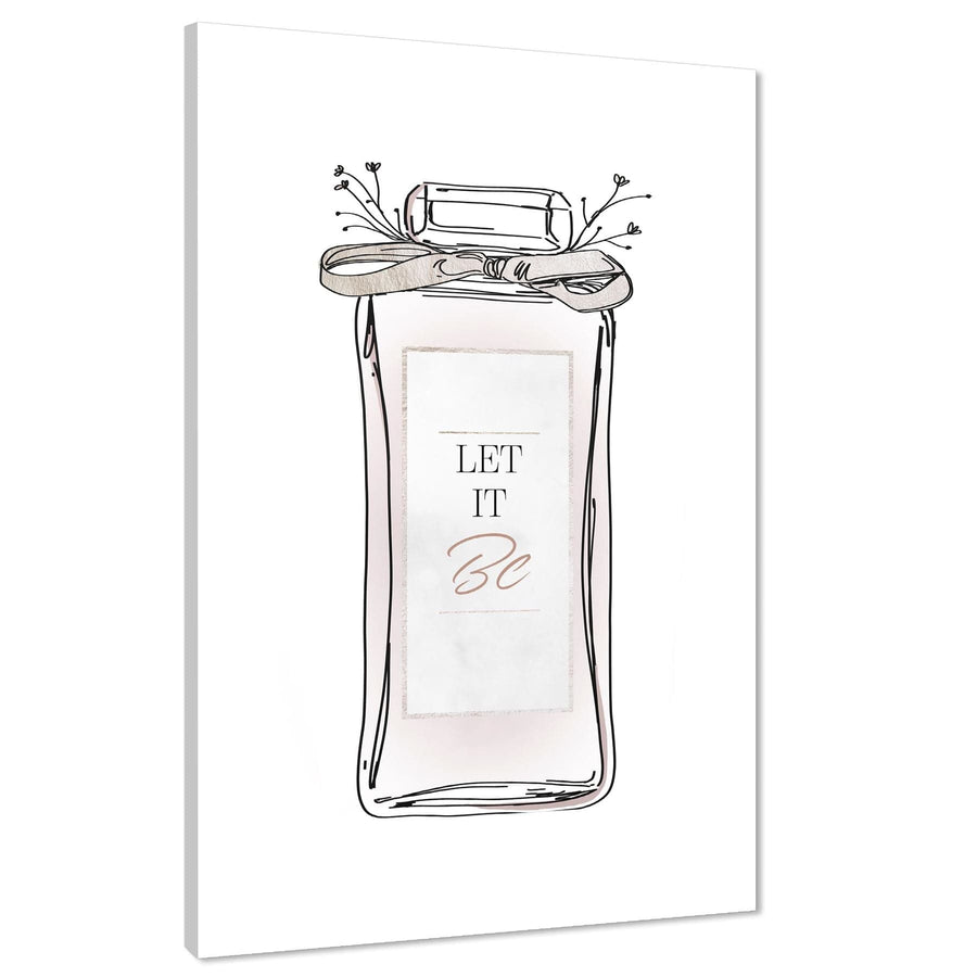 Shabby Chic Let it Be Purfume Bottle Framed Wall Art Picture Blush Pink