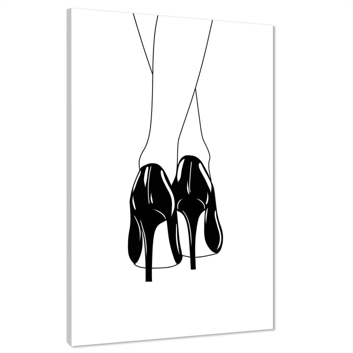 Black and White Fashion Canvas Art Prints High Heel Stiletto Shoes - 1RP1320M