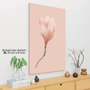 Pink Magnolia Flower Floral Canvas Wall Art Print