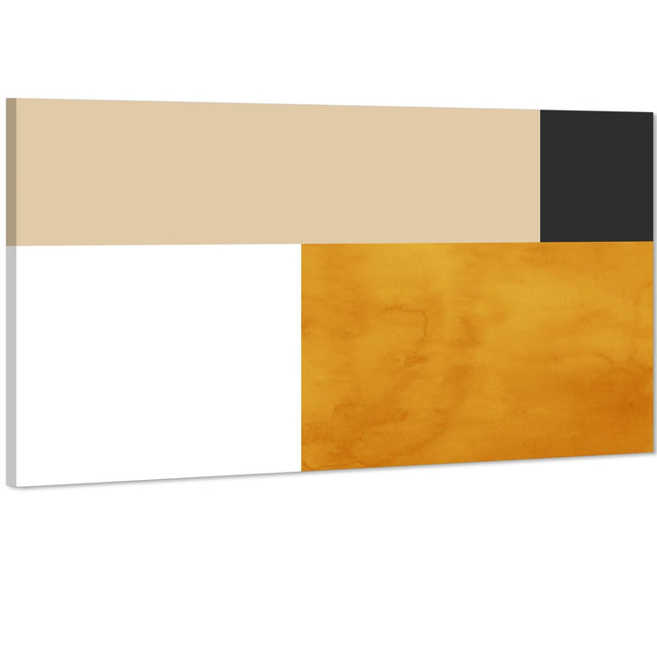 Abstract Mustard Yellow White Design Canvas Art Prints - 11373