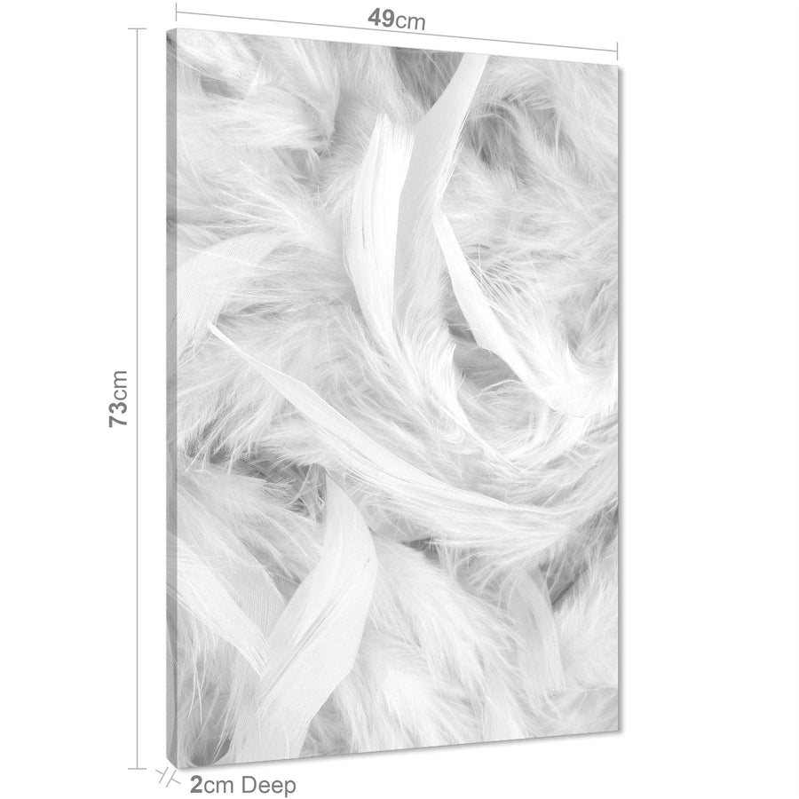 Abstract Grey Feathers Canvas Art Prints