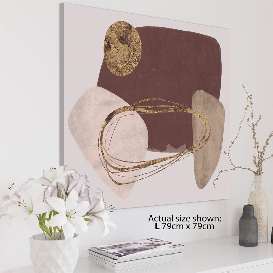 Abstract Blush Pink Canvas Wall Art Picture