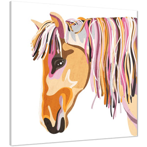 Horse Canvas Wall Art Print - Multi Coloured