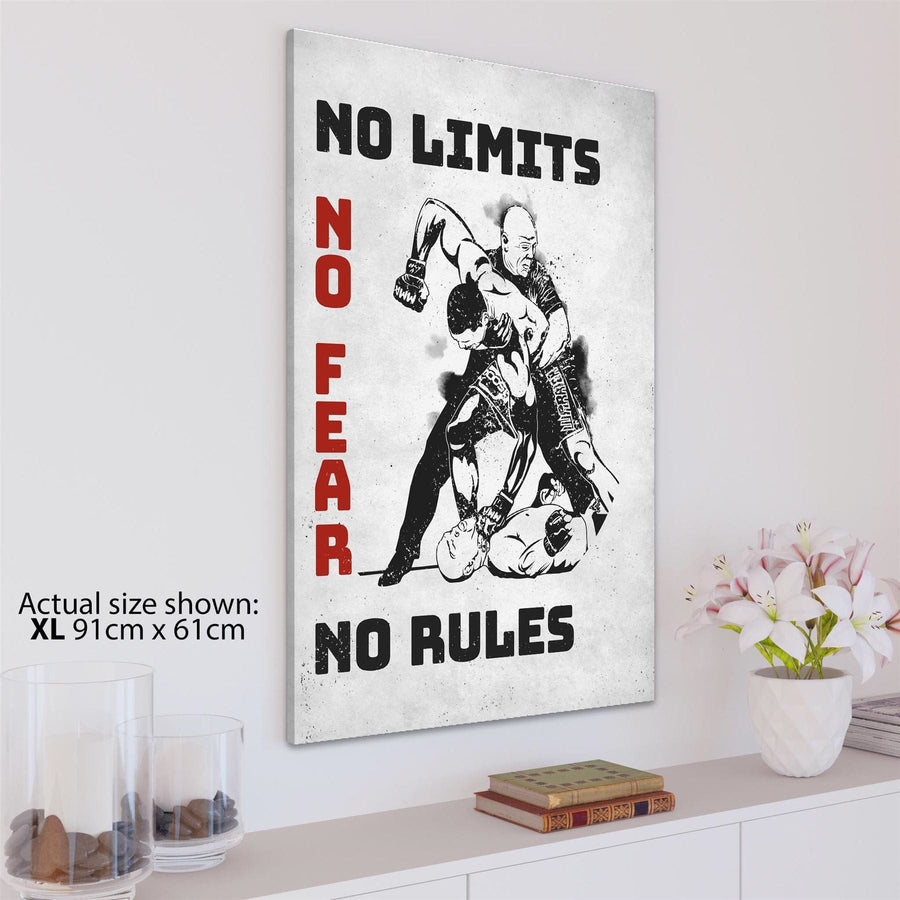 Boxing No Limits Canvas Art Prints Black and White Red