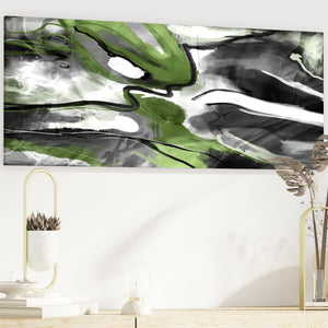 Abstract Lime Green Black Graphic Canvas Art Prints
