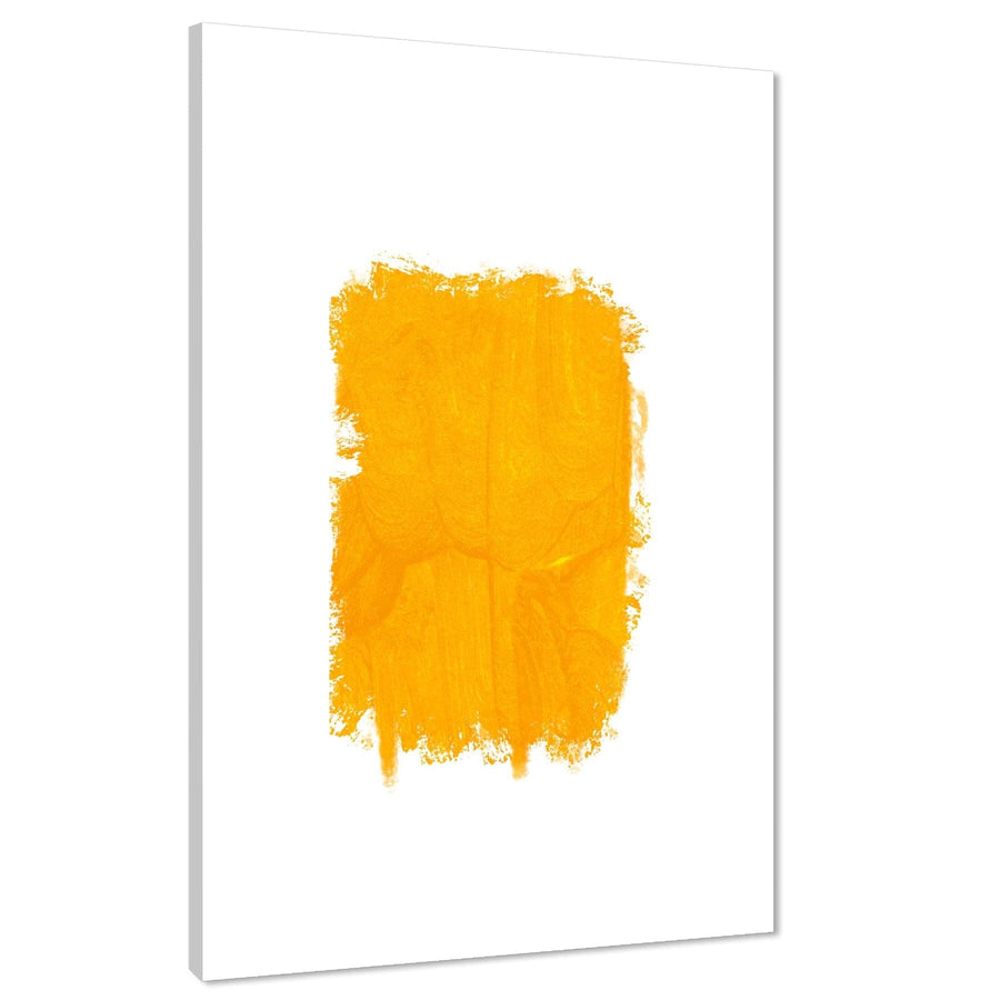 Abstract Orange Brushstrokes Watercolour Canvas Art Pictures