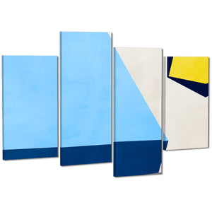 Abstract Blue Yellow Artwork Canvas Art Prints
