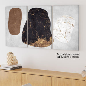 Abstract Gold Black Grey Painting Canvas Art Prints