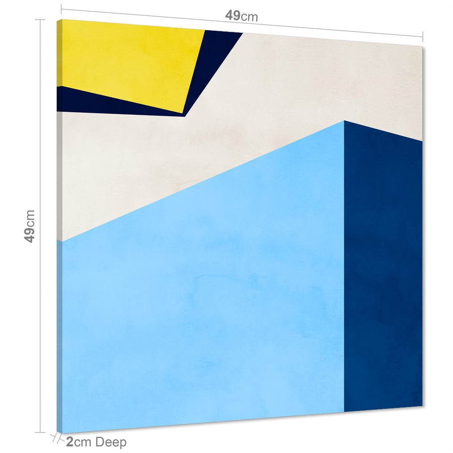 Abstract Blue Yellow Artwork Canvas Art Prints