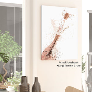 Kitchen Canvas Art Prints Champagne Bottle Cork Pop Coral