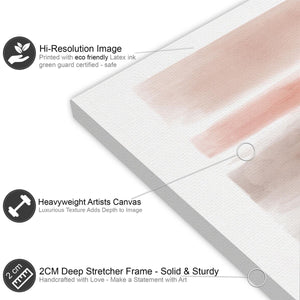 Abstract Grey Blush Pink Painting Canvas Wall Art Print