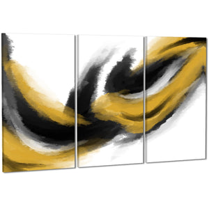 Abstract Mustard Yellow Black Design Canvas Wall Art Print