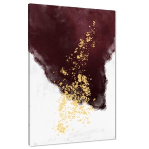 Abstract Red Gold Watercolour Canvas Art Pictures