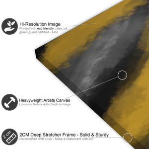 Abstract Mustard Yellow Grey Oil Paint Effect Canvas Art Prints