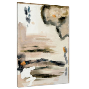 Abstract Blush Pink Black Watercolour Brushstrokes Framed Wall Art Picture