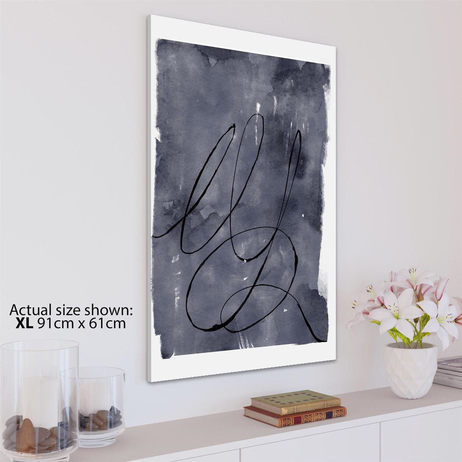 Abstract Blue Watercolour Brushstrokes Framed Art Prints