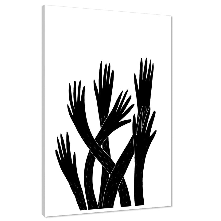 Abstract Black and White Hands Canvas Art Pictures - 1RP1173M