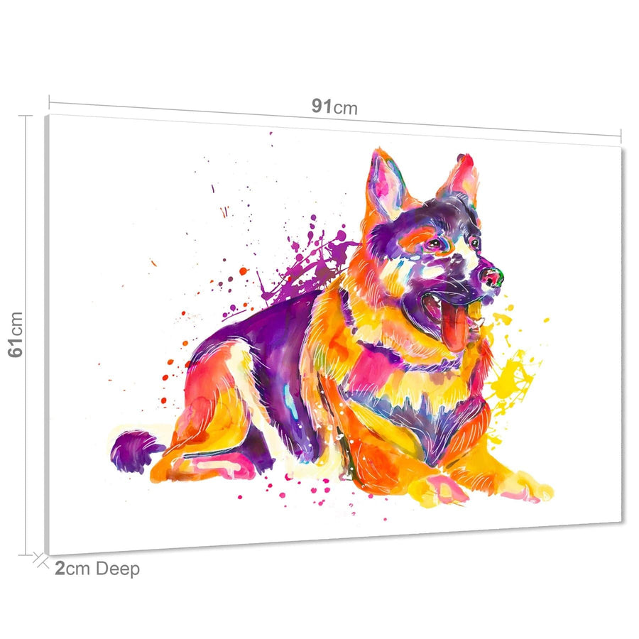 Alsatian German Shepherd Dog Framed Art Prints - Multicoloured