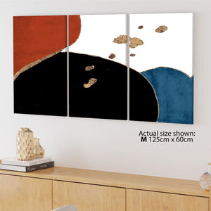 Abstract Red Black Turquoise Design Canvas Wall Art Picture